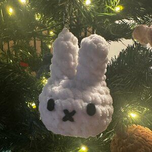 Crochet Rabbit Keychain, amigurumi, cute, soft